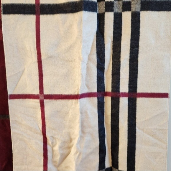 Plaid Fur Pom Pom Scarf - Picture 2 of 6